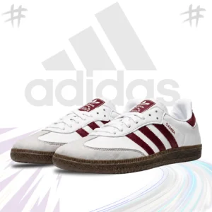 Adidas Samba White & Maroon