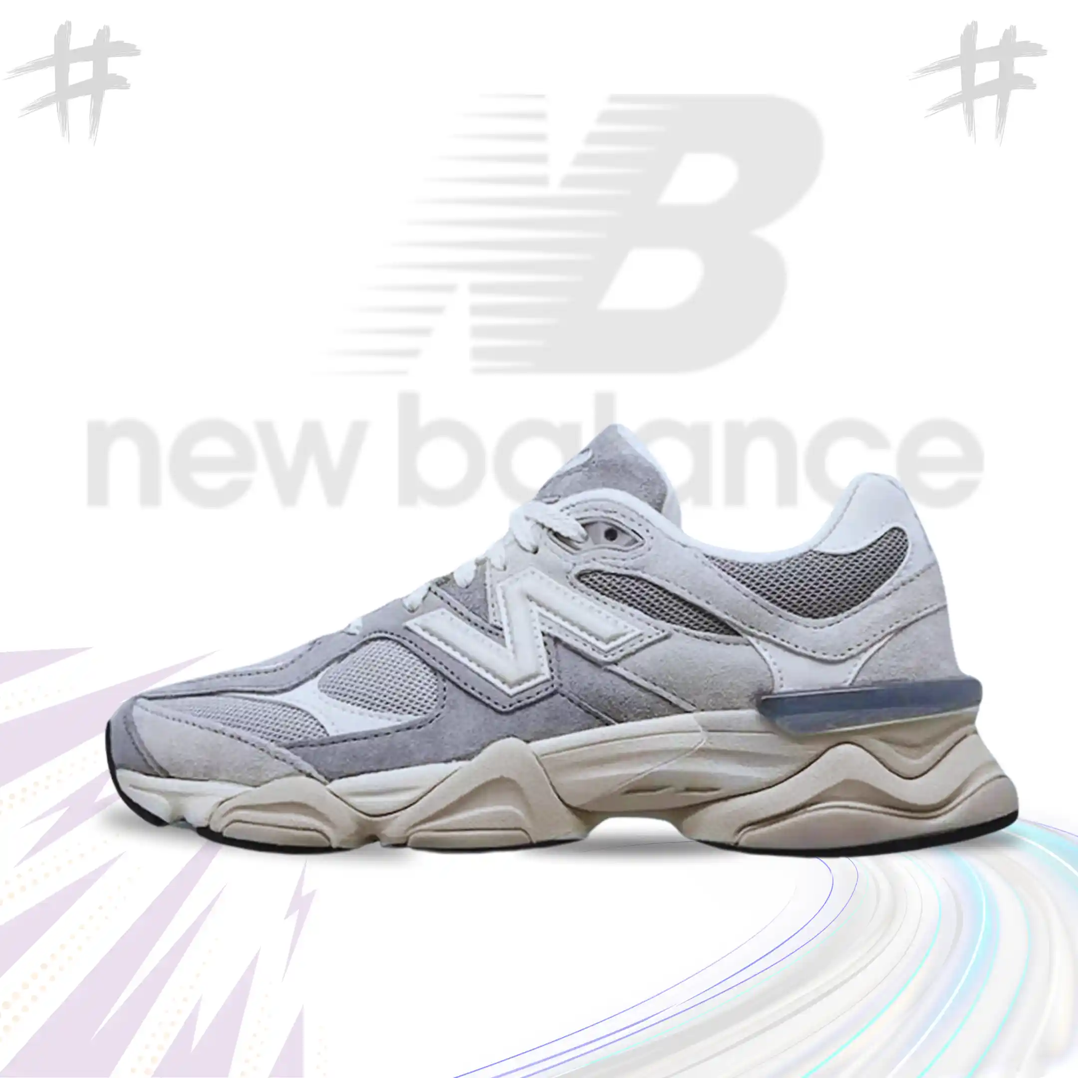 New Balance 9060 - Ash & Silver New Balance 9060